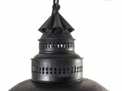 Early Tole Black Lantern with Glass Bottom - 2990450