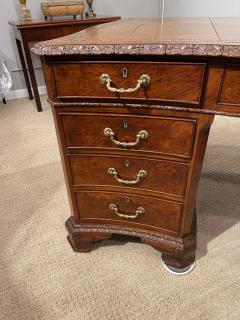 Early Victorian Burl Walnut 2 Pedestal Desk - 2550154