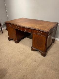 Early Victorian Burl Walnut 2 Pedestal Desk - 2550161