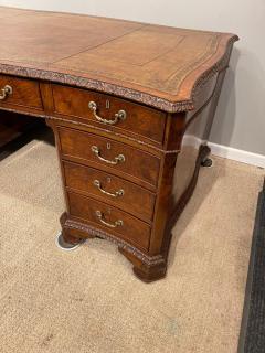 Early Victorian Burl Walnut 2 Pedestal Desk - 2550162