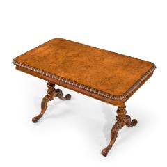 Early Victorian solid walnut library table made for Gillows by John Barrow - 1396803