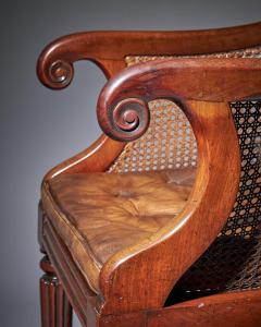 Early William IV Mahogany Berg re Armchair of Large Scale with original leather - 3123425