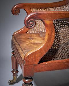 Early William IV Mahogany Berg re Armchair of Large Scale with original leather - 3123463