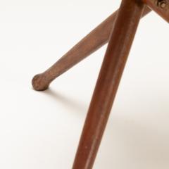 Early Wood and Leather Folding Campaign Stool - 2401121