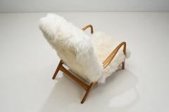 Easy Recliner Chair in Off White Sheepskin Denmark 1960s - 3570664