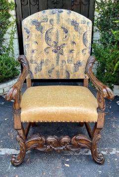 Ebanista 18th C Style Spanish Colonial Throne Arm Chair - 2647364