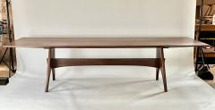 Eben Blaney Large Farmhouse Modern Dining Table in Walnut - 4590537
