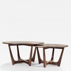 Eben Blaney Round Nesting Townsend Coffee Tables in Walnut - 4731206