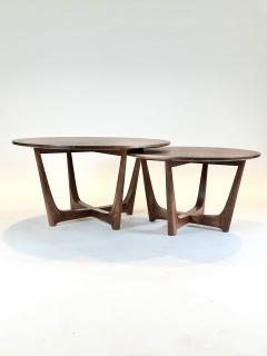Eben Blaney Round Nesting Townsend Coffee Tables in Walnut - 4731207