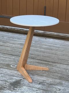 Eben Blaney Round Topped Biped Side Table with Tiger Maple Base - 4366889