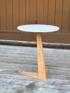 Eben Blaney Round Topped Biped Side Table with Tiger Maple Base - 4366890