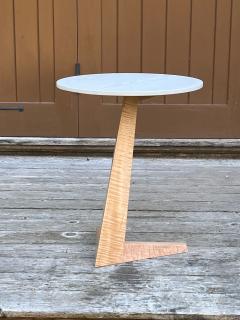 Eben Blaney Round Topped Biped Side Table with Tiger Maple Base - 4366891