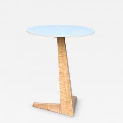 Eben Blaney Round Topped Biped Side Table with Tiger Maple Base - 4369444