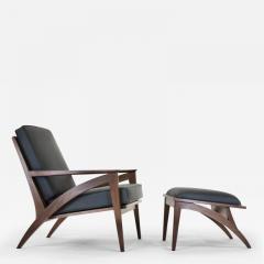 Eben Blaney Wise Lounge Chair and Ottoman in Walnut - 3725607