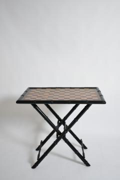 Ebonised wood faux bamboo table 1960s  - 4684366