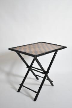 Ebonised wood faux bamboo table 1960s  - 4684367