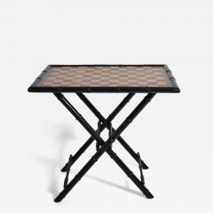 Ebonised wood faux bamboo table 1960s  - 4689411