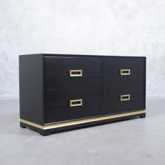 Ebonized 1960s Mid Century Modern Dresser with Brass Accents - 3254130