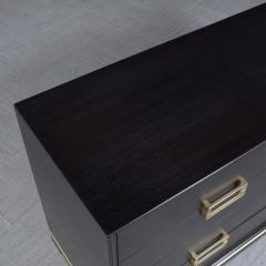 Ebonized 1960s Mid Century Modern Dresser with Brass Accents - 3254132
