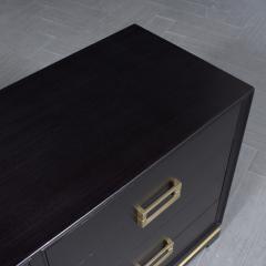 Ebonized 1960s Mid Century Modern Dresser with Brass Accents - 3254133
