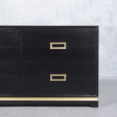 Ebonized 1960s Mid Century Modern Dresser with Brass Accents - 3254134