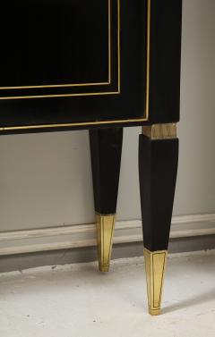 Ebonized Brass Inlaid Cabinet on Tapered Legs - 1834496