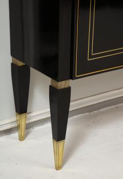 Ebonized Brass Inlaid Cabinet on Tapered Legs - 1834508