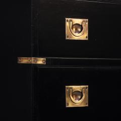 Ebonized Mahogany Campaign Style Tall Chest C 1960  - 4497460