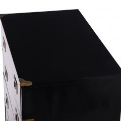 Ebonized Mahogany Campaign Style Tall Chest C 1960  - 4497462