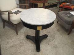 Ebonized Marble Top Gueridon with Bronze Mounts - 343521