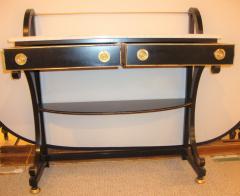 Ebonized Marble Top Server or Sofa Table Attributed to Jansen - 3006601