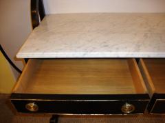 Ebonized Marble Top Server or Sofa Table Attributed to Jansen - 3006603