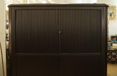 Ebonized Tambour Bar Cabinet in the Style of Maison Ramsay - 155360