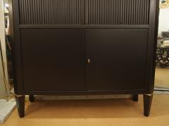 Ebonized Tambour Bar Cabinet in the Style of Maison Ramsay - 155364