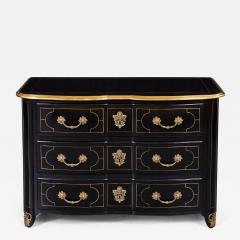 Ebonized and Brass Inlaid Commode - 3343236