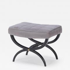 Ebonized and upholstered cerule form stool with new fabric C 1940 - 3251153