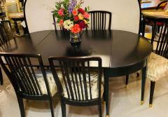Ebony Demilune Card Center or Dining Table Hollywood Regency Attributed Jansen - 1282009