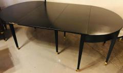 Ebony Demilune Card Center or Dining Table Hollywood Regency Attributed Jansen - 1282010