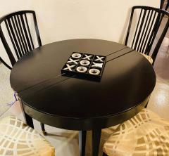 Ebony Demilune Card Center or Dining Table Hollywood Regency Attributed Jansen - 1282020