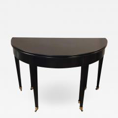 Ebony Demilune Card Center or Dining Table Hollywood Regency Attributed Jansen - 1288596