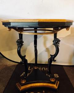 Ebony and Gilt Marble Top Octagonal Shaped Centre or End Table or Pedestal - 2998453