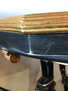Ebony and Gilt Marble Top Octagonal Shaped Centre or End Table or Pedestal - 2998456