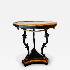 Ebony and Gilt Marble Top Octagonal Shaped Centre or End Table or Pedestal - 3018405