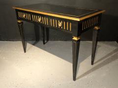 Ebony and Parcel Gilt Decorated Three Drawer Desk Maison Jansen attr  - 2971926