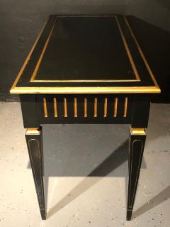 Ebony and Parcel Gilt Decorated Three Drawer Desk Maison Jansen attr  - 2971935