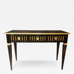 Ebony and Parcel Gilt Decorated Three Drawer Desk Maison Jansen attr  - 2974435