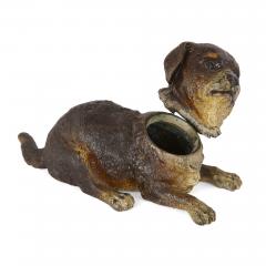 Eclectic collection of five Continental dog form inkwells - 3684887