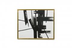 Ed Eller American Mid Century Black and White Abstract Painting - 4514585