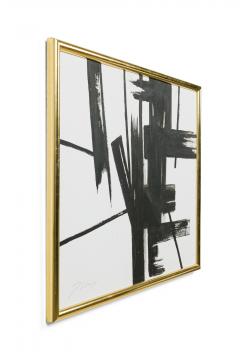Ed Eller American Mid Century Black and White Abstract Painting - 4514586