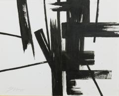 Ed Eller American Mid Century Black and White Abstract Painting - 4528834